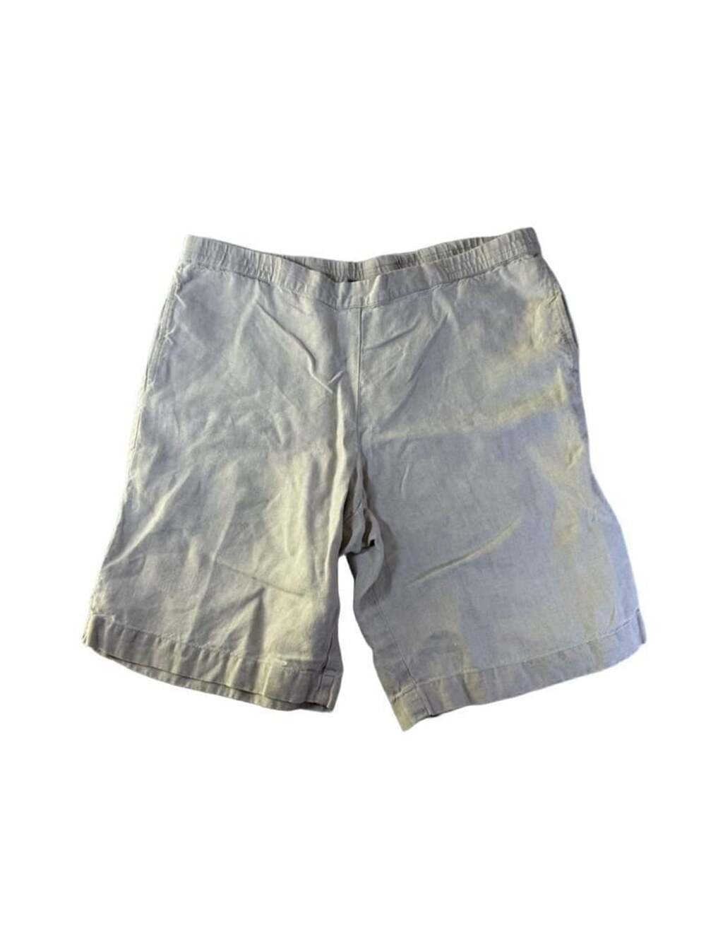 J.Jill Women's Beige 100% Linen Elastic Waist Casual Shorts Size M